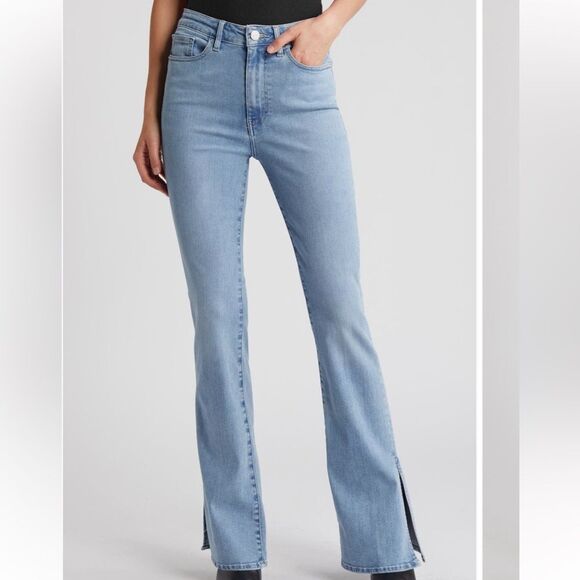 Frame denim le high waist denim split hem mini boot cut jean - Picture 5 of 8